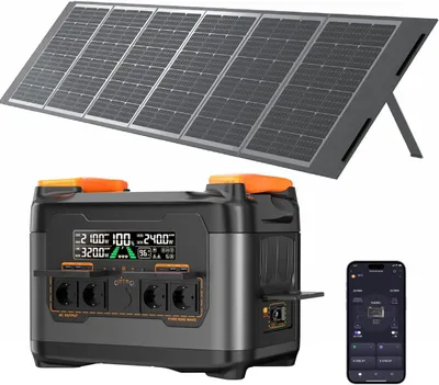 Produktbild von Stromerzeuger 2400W (4500W Spitze) Tragbare Powerstation,2048Wh LiFePO4-Akku,mit Solarpanel Set