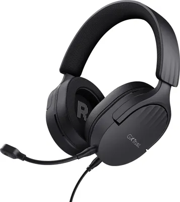 Produktbild von Trust Gaming GXT 489 Fayzo Gaming Headset für PC, PS5, PS4, Xbox Series X|S, Switch, 3,5-mm Klinke, 85% Recyclingkunststoff, Over-Ear Kopfhörer, Mikrofon mit Geräuschunterdrückung - Schwarz