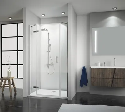 Produktbild von Drehtür für Nische Breuer Panorama 180 cm Anschlag links Klarglas Profilfarbe chrom