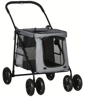 Image de Poussette pour chiens – Pliable – Tissu Oxford 600D – Avec coussins moelleux – Jusqu'à 20 kg