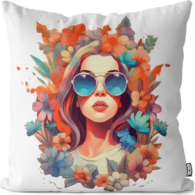 Produktbild von VOID Blumenmädchen Retro Blumen Kissenbezug Kissenhülle sofa couch wohnzimmer dekoration wasserfest Outdoor Garten Kissen bezug deko