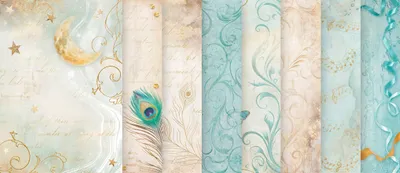 Produktbild von Motiv-Strohseide Backgrounds "Masquerade" , DIN A6, 8er Set