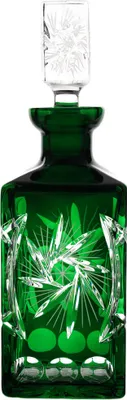 Produktbild von Karaffe Schleuderstern 750ml grün, aus Bleikristall