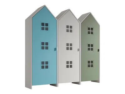 Schrank Casami Bruges 37 x 172,8 x 171,3 cm MDF Blau Grün Weiß