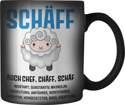 Produktbild von Trendation - Chef Farbwechsel Zauber-Tasse Geschenke Lustig Karabiner Farbwechsel Zauber-Tasse Edelstahl Abschied Spruch Geschenkidee (Schwarz)