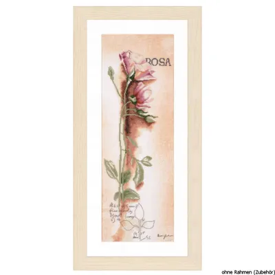 Produktbild von Lanarte Kreuzstichset "Rose Botanisch", Zählmuster