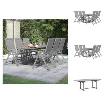 Produktbild von vidaXL 7-tlg. Garten-Essgruppe Massivholz Akazie -  Gartenmöbel-Sets