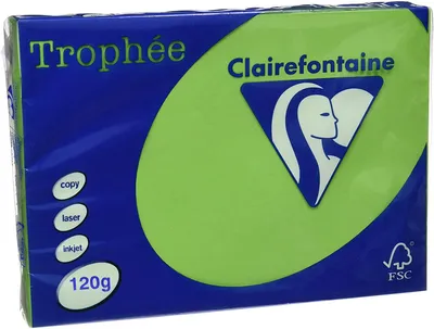 Produktbild von Clairefontaine Trophée Color 1293C maigrün 120g/m² DIN-A4 - 250 Blatt