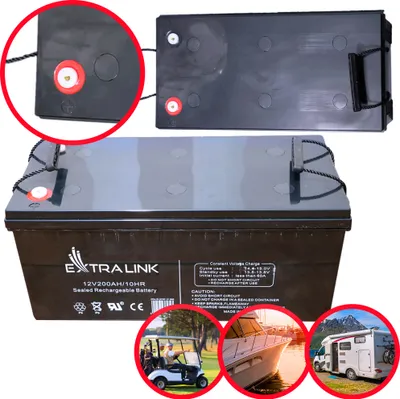 Produktbild von Extralink AGM 12V 200Ah Solarbatterie Solar Batterie Wohnmobil Bootsbatterie Batterie Akku