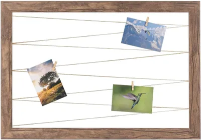 Produktbild von FC Fotohalter Pinnwand Fotorahmen Eiche Dunkelbraun Neo Collage Line FC 53G Bilderrahmen inklusive CLAMARO, Größe:70x50cm (Querformat)