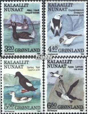 Produktbild von Briefmarken Dänemark - Grönland 1989 Mi 191-194 (kompl.Ausg.) postfrisch Vögel