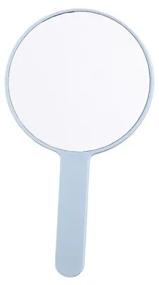 Produktbild von Runder Handspiegel mit Griff (12 x 21,5 cm), tragbarer Kosmetikspiegel, Reisespiegel
