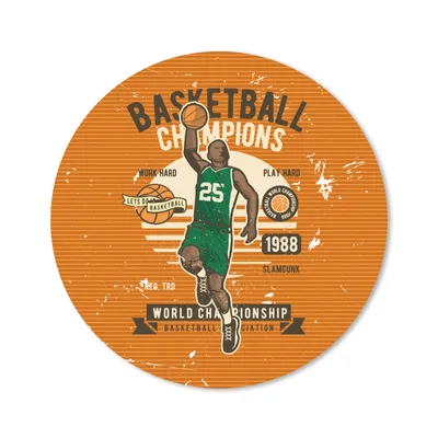 Produktbild von MuchoWow® Mauspad Mousepad Mancave - Basketball - Männer - Vintage 20x20 cm - Mousepads - Maus Mat - Pad - Mausunterlage - Schreibtischmatte