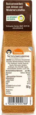 Produktbild von Ostmann Thai-Curry-Gewürzzubereitung intensiv exotisch Packung 50g
