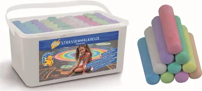 Image de Pack de 50 craies de rue - craies colorées pour l'extérieur