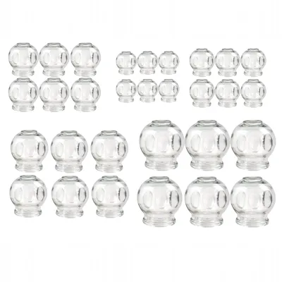 Produktbild von 30 Schröpfgläser Set aus Glas in 5 Größen, Cupping, Wellness Vakuum Massage, Glas Schröpfset für Entspannung, Schröpfen Schröpfmassage Glasschröpfen