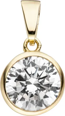 Produktbild von JOBO Anhänger Kettenanhänger rund 925 Sterling Silber gold vergoldet 1 Zirkonia