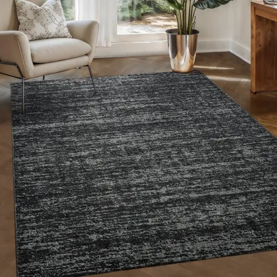 Productafbeelding van Unyqoos® Relax Oslo – laagpolig, effen woonkamerkleed van polypropyleen, zwart, 250 x 250 cm (vierkant)