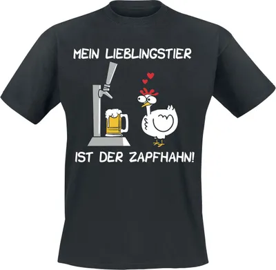 Produktbild von Alkohol & Party T-Shirt Herren Mein Lieblingstier ist der Zapfhahn schwarz XXL