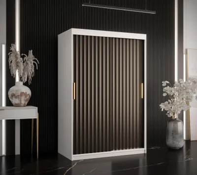 Produktbild von Kleiderschrank RADKIN 1 – Breite 120 cm, weiß / schwarz