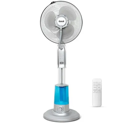 Produktbild von Gotoll Standventilator GLMF-40, 120CM Ventilator mit Sprühnebel, Standlüfter mit Fernbedienung, Leise Luftbefeuchter Windmaschine, Luftkühler mit 3.2L Wassertank