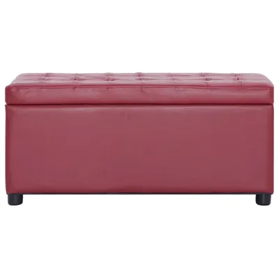 Immagine prodotto di vidaXL Pouf con vano portaoggetti 87,5 cm rosso vino in ecopelle