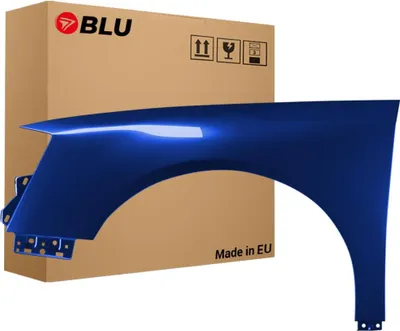 Zdjęcie produktu dla BLU Błotnik Premium pasujący do VW Volkswagen Passat B6 LD5Q Lewy Niebieski SchattenBlau | 2005-2010 | Przedni Przód | Lakierowany | Gotowy do montażu | Ocynk