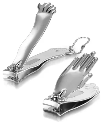 Immagine prodotto di Set da 2 tagliaunghie per unghie dei piedi, acciaio inossidabile, argento, due dimensioni