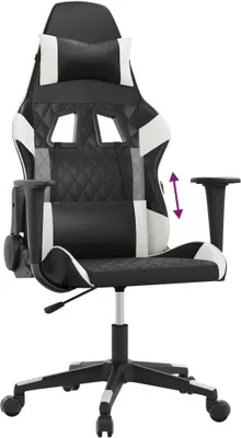 Produktbild von vidaXL Gaming-Stuhl Schwarz und Weiß Kunstleder