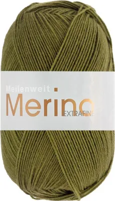 Produktbild von Lana Grossa - Meilenweit 100g Merino Extrafine uni 2451 olivgrün