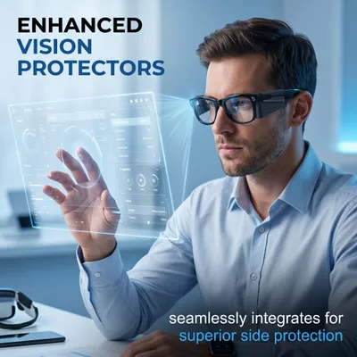 Imagen del producto de Gafas de seguridad de silicona, antideslizantes, paquete de 2 unidades, compatibles con cascos de protección