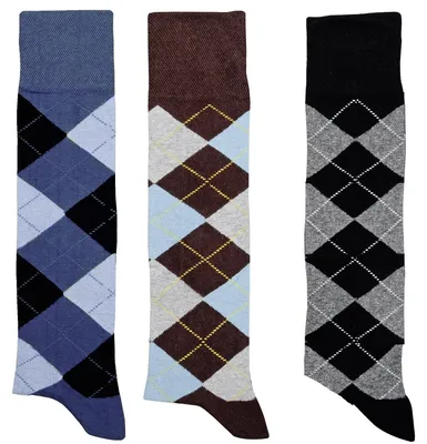 Produktbild von krautwear® Damen Kinder Kniestrümpfe 3 Paar Reit-Kniestrümpfe Karo Muster (blschwarmi39-42)