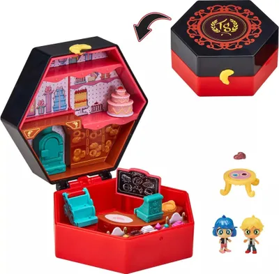 Produktbild von Miraculous Spielfigur Ladybug Marienkäfer und Cat Noir Chibi Bäckerei Figur