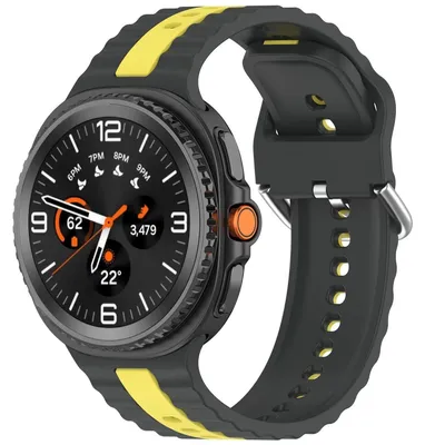 Obrázek produktu pro Pro Samsung Galaxy Watch 8 / 8 Dvoubarevný silikonový náhradní řemínek pro chytré hodinky Grey / Yellow