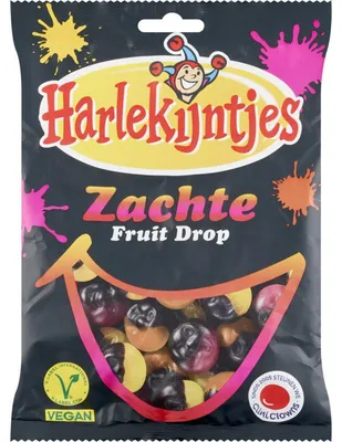 Immagine prodotto di Harlekijntjes Zachte Fruit Drop 300g – Snack morbido alla frutta e liquirizia