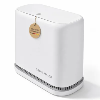 Produktbild von Theo&Cleo Schmaler Mülleimer 8L mit Deckel 14,8 cm Slim Kosmetikeimer für Bad Küche Büro
