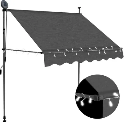 Zdjęcie produktu dla The Living Store Wysuwana markiza sterowana ręcznie z diodą LED 100 cm antracytowa
