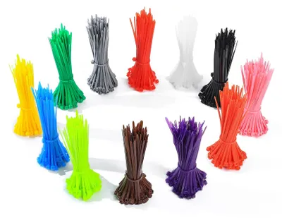 Image de Lot de 1200 attaches de câble en nylon de différentes couleurs