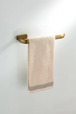 Immagine prodotto di Portasciugamani da parete Ibenzoa® – Design retrò, diametro 29,5 cm, finitura bronzo spazzolato, supporto in ottone con fissaggio a scomparsa