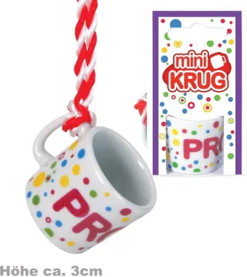 Produktbild von Mini Krug mit Kordel Prost Schnapsglas Party Männertag Umhänge Krug Köln Karneval