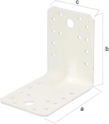 Produktbild von Alberts Schwerlast-Winkelverbinder Weiß mit Sicke 90 x 65 mm 1 Stück