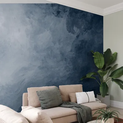 Zdjęcie produktu dla Fototapeta Abstrakcja do Salonu Niebieskie OMBRE Akwarela Dekor 3D 368x280cm
