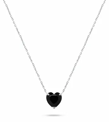 Immagine prodotto di Collana scintillante in argento con cuore nero NCL53WBC