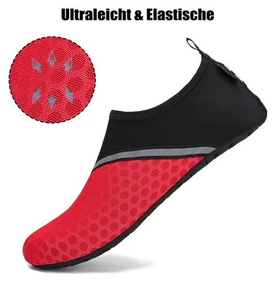 Produktbild von Badeschuhe Größe 25, rot, rutschfester Neopren, für Strand
