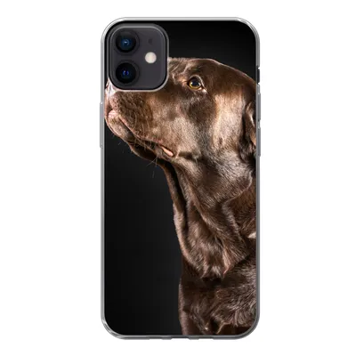 Produktbild von MuchoWow® Handyhülle Schutzhülle Hülle für iPhone 12 mini Hund - Braun - Porträt Silikon Softcase Handy Hülle - Bild