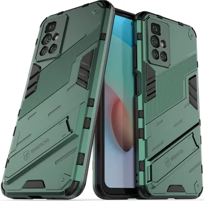 Produktbild von Armor Hülle für Xiaomi Redmi 10, Hybrid PC TPU Bumper Stoßfestes Schutzhülle mit Standfunktion Grün