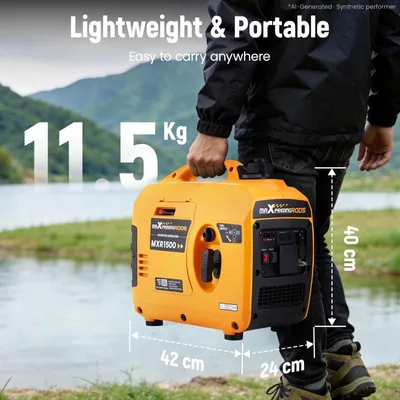 Produktbild von Tragbarer Benzin-Inverter-Generator mit 1000 W Leistung, ideal für Camping und Gartenarbeit