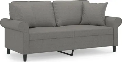 Obrázok produktu pre vidaXL 2-miestna pohovka s vankúšom Tmavo šedá 140 cm Látka