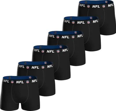 Produktbild von NFL Herren Boxershorts, 6er Pack - NFL Shield 6Pack Boxers, Baumwoll-Stretch, Logobund Schwarz L