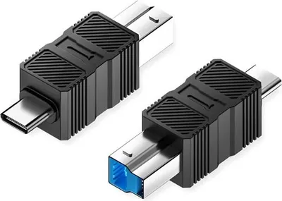 Produktbild von INF USB 3.0 B Stecker auf USB C Stecker Adapter, ABS, 2 Stück